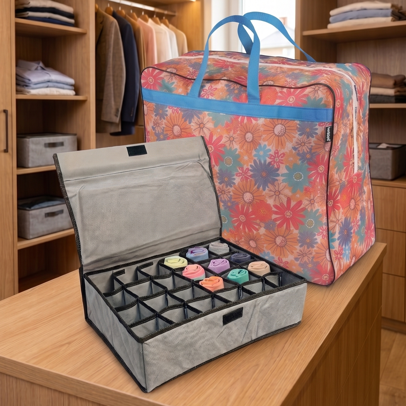 Super Bundle Storage Bag and Socks Organzier